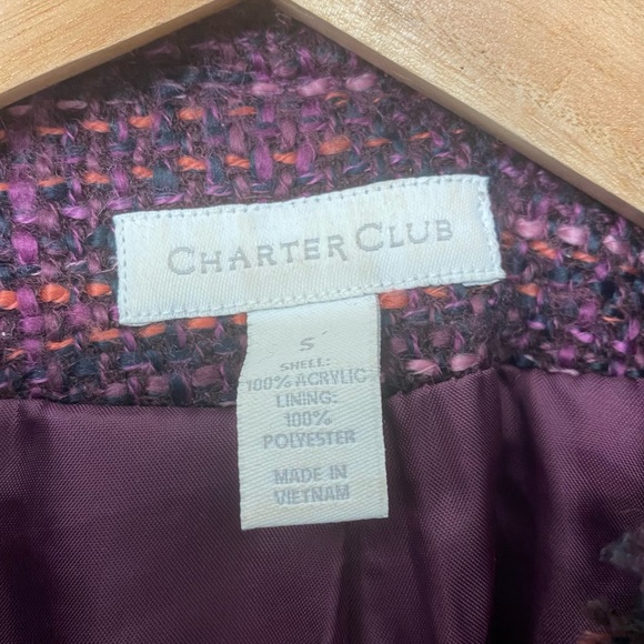💕HP! Vintage Charter Club 3/4” sleeve tweed blazer jacket with shoulder pads! - Picture 8 of 8